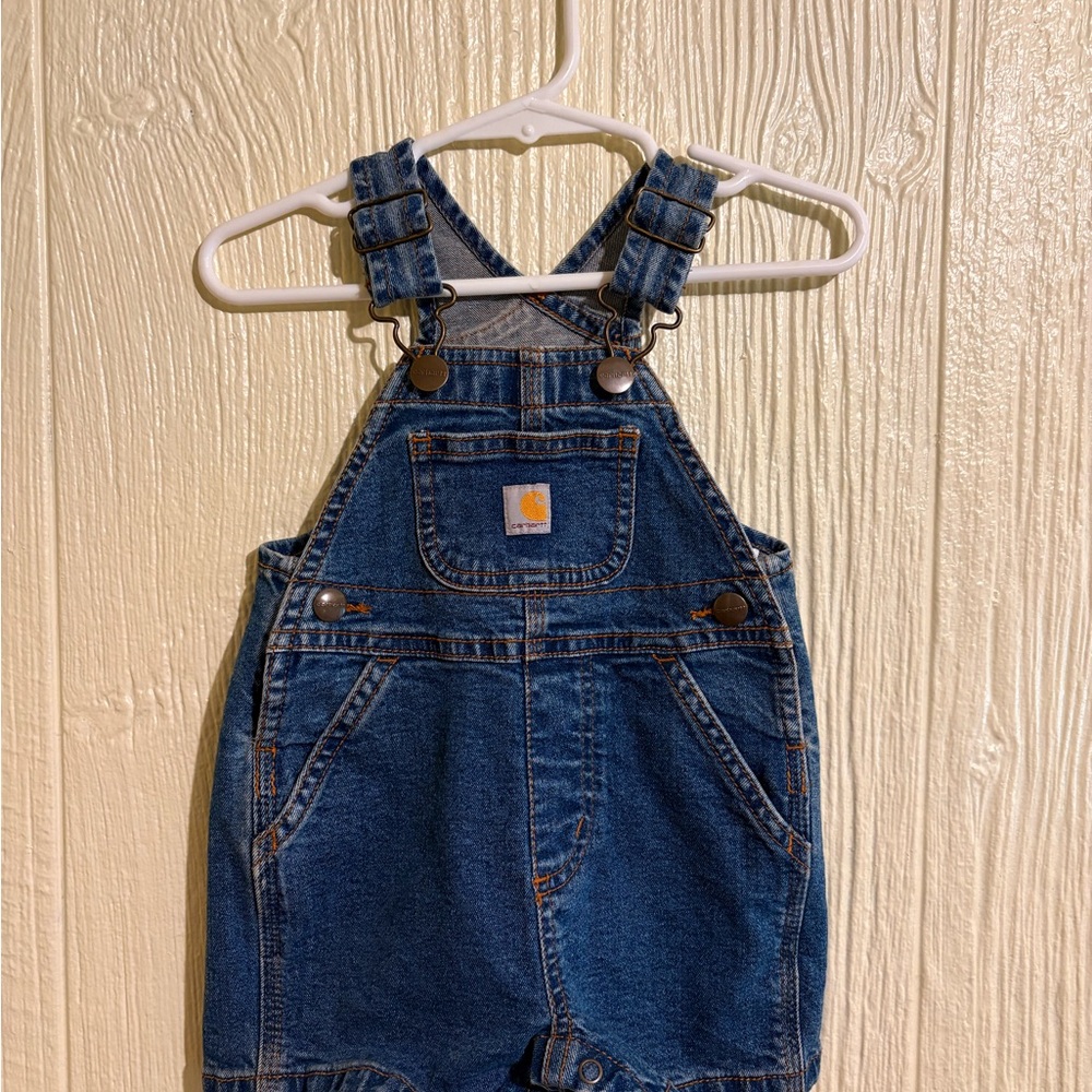 Carhartt Kids Dark Blue Denim Short Overalls